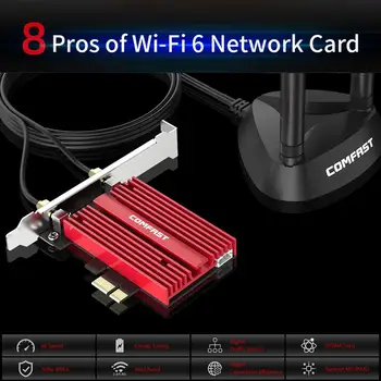 3000Mbps AX200 802.11 AX Wifi 6 PCI-e Tīkla Karti, Bluetooth 5.0 Bezvadu Wifi6 PCI Express Antena Wifi 5G Adapteris AX200NGW EDUP