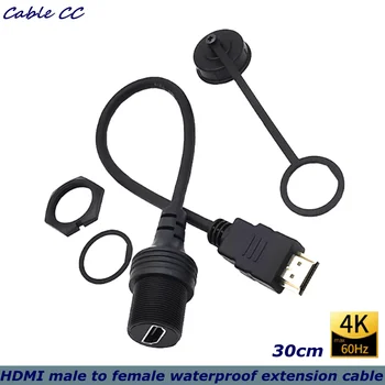 30cm 2.0 HDMI 60zh 4k sieviešu un vīriešu pagarināšanu paneļa ūdensizturīgs auto iegulto instalācijas kabeļu automašīnām un motocikliem