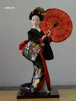 30cm Japāņu Geišas zīda mājsaimniecības piederumi Kimono Kabuki lelle dāmas Dekoru mēbeles Japāņu zīda rokdarbu dekorēšanai attēls
