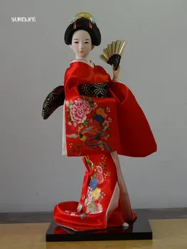 30cm Japāņu Geišas zīda mājsaimniecības piederumi Kimono Kabuki lelle dāmas Dekoru mēbeles Japāņu zīda rokdarbu dekorēšanai attēls