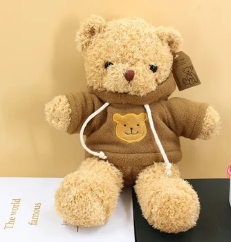 30cm Kawaii Plīša Rotaļlieta Teddy Bear Pildījumu Rotaļlieta Playmate Lelle Bērni Pavada Rotaļu Dzimšanas dienas Dāvanas PP Kokvilnas
