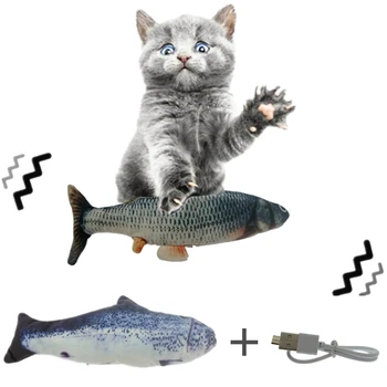 30CM Pet Cat Toy USB Uzlādes Simulācijas Electric Dejas Pārvietojas Floppy Zivju Kaķu Rotaļlieta Kaķis Rotaļlietas Interaktīvas Suņu Dropshipping