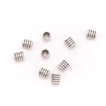 30PCS Par 5mm ādas antīkā sudraba zamak 5mm apaļas pērles Rotaslietas piegādes Secinājumi Sastāvdaļas - D-5-5-160