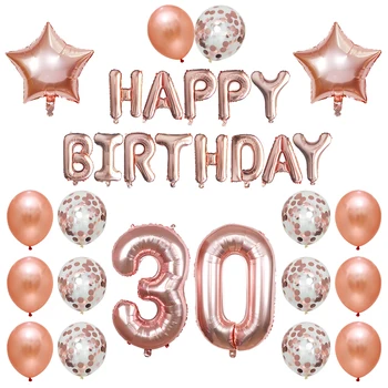 31pcs/komplekts Happy Birthday Vēstule 30 collu Numuru Digitālo Folija Baloni Zvaigžņu Hēlija Balonu Bērnu Dušas 30. Dzimšanas dienas svinības Decora