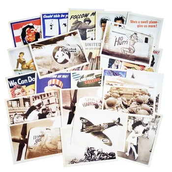 32 Gab./Iepak Vintage Stila WW2 Militāro Tēmu Pastkartes, Dāvanu, Apsveikumu kartiņu Classic Plakāti Ziemassvētku Dāvanu