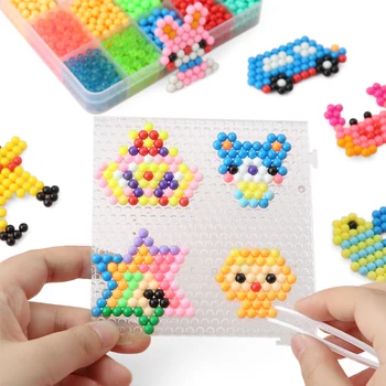 32 Krāsu 3D Piepildīt Krelles, Pērles Puzzle Bērniem, Rotaļlietas Meitenēm, Roku darbs Montessori Kristāla DIY ūdens strūklu krelles spēles Burvju rotaļlietas