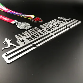 32 Medaļas Turētājs No Nerūsējoša Tērauda Medaļu Pakaramais Display Rack Darbojas Peldēšana Vingrošana Maratoni Velosipēds Sporta Medaļu Apdare