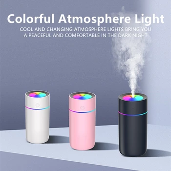320ml Krāsu Kausa Gaisa Attīrītājs USB gaisa mitrinātāju, Gaisa Izkliedētāju, Auto Migla Veidotājs Ar 7 Krāsas, LED Apgaismojums Birojam Auto Gaisa Attīrītājs