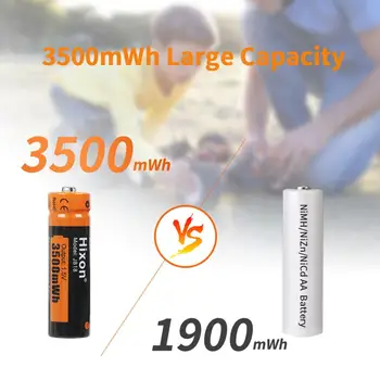 3500mWh 1,5 V AA Litija Akumulators ar 4 slots lādētāju, Konstantu 1,5 V 1200 Cikli [4 akumulatora&1charger]