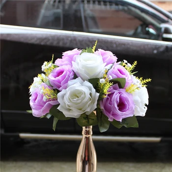 35cm diy rožu mākslīgo ziedu bumbu centerpieces dekori, kāzu pušķi, ziedu vienošanās fons puse mājas tabula ziedu