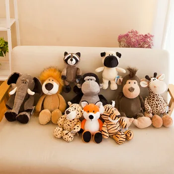 35cm Super Cute mīkstās Rotaļlietas Bērniem Guļ Mate, Džungļu Dzīvnieki, Lelles Zilonis Suns, Lapsa, Tīģeris, Lauva Žirafe Jenots Mērkaķis