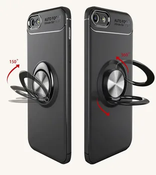 360 grādos Regulējamas metāla Gredzenu Stāvēt Grip Triecienu Absorbējošu Aizmugurējo Vāciņu, tpu case for iPhone 5, 5S