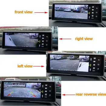 360 Grādu Putnu Apskatītu Sistēma, 4 Kameras Panorāmas Auto DVR Ierakstīšanas Autostāvvieta Priekšā+Aizmugurē+Kreisais+Labais Skats Cam, Lai Uzraudzītu