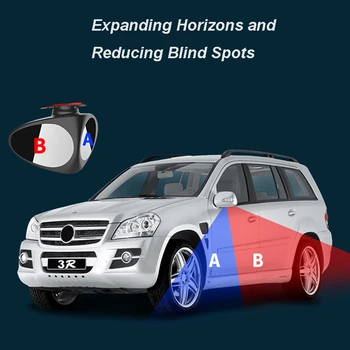 360 Grādu Rotācijas Regulēšana Auto Blind Spot Spoguļi Izliekta Atpakaļskata Spogulis Framless Blind Spot Spogulis Car Styling