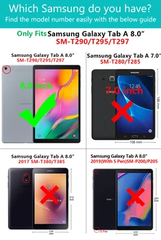 360 Grādu Rotējoša Case for Samsung Galaxy Tab 8.0 SM - T295 T290 T297 Stāvēt Vāciņu Galaxy Tab 8 2019 PU Ādas Būtiska