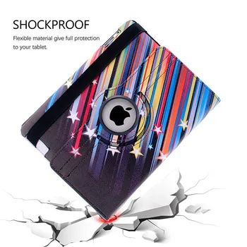 360 Grādu Rotējoša Multicolor Ādas Gadījumā Apple IPad 2/3/4 Stāvēt Aizsardzības pārklājums Auto Sleep/Wake Triecienizturīgs Tablete Gadījumā