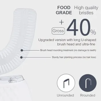 360 Grādu Skaņas Elektriskā zobu Suka USB Lādējamu Automātiskā Ultraskaņas zobu Suka 4 Režīms, Smaganu Masāža, Balināšanas Zobu Birste