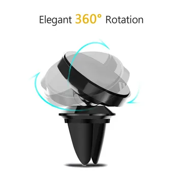 360 Rotable Gaisa Ventilācijas Magnētiskais Turētājs Mobilo Tālruni, Auto GPS Navigācijas Universālā Skava Stāvēt Magnēts, Auto Telefona Turētājs