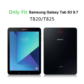 360 Rotācijas saliekamais Stends Smart PU Leather Case for Samsung Galaxy Tab S3 s3 9.7 SM-T820/T825/T829 9.7 collu Tablete gadījumā+Filma+Pildspalva