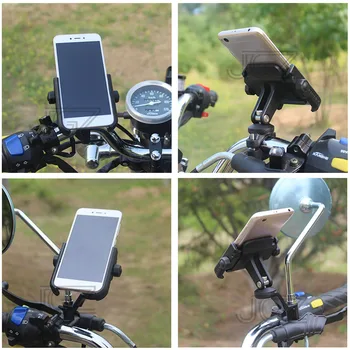 360 Rotējoša Motociklu, Velosipēdu Alumīnija Sakausējuma Skavu Tālruņa Statīvs Turētājs Stūres Klipu Universālā 4-6.6 collu Telefona GPS