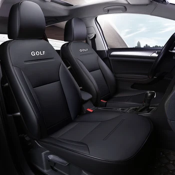 360 visiem apkārtējiem Pielāgot Automašīnas sēdekļa vāku augstas kvalitātes ādas automašīnu sēdekļu aizsargs golf 4 5 6 sarkanu melna