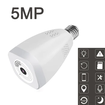 360° Grādu LED Spuldzes 1080P Divos Veidos Audio Bezvadu Panorāmas Mājas Drošības WiFi CCTV Fisheye Spuldzes Lampas IP Kameras