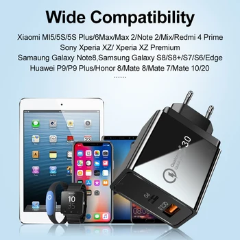 36W USB Lādētāju Ātri Uzlādēt 4.0 PD 3.0 C Tipa Fast Charger MUMS, ES Spraudņa Adapteris, Kompresoru iPhone 11 X XR XS 8 9 Xiaomi Mi