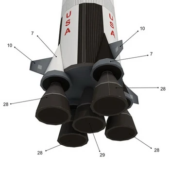 37cm 1:300 Saturn V Raķeti, Papīra Paraugs DIY Puzzle Rokasgrāmata Kosmosa 3D Origami Papīra Mākslas Rotaļlietas