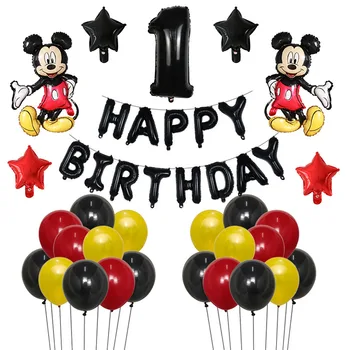38pcs/daudz Mickey Minnie Mouse Baloni Mickey Mouse Dzimšanas dienas svinības Dekori Bērnu Dušas 30inch Numuru Balonu Polka Dot Globos
