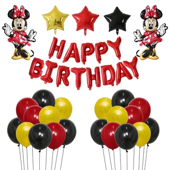 38pcs/daudz Mickey Minnie Mouse Baloni Mickey Mouse Dzimšanas dienas svinības Dekori Bērnu Dušas 30inch Numuru Balonu Polka Dot Globos