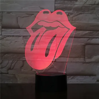 3D-2469 Mēles LED Akrila Nakts Gaisma ar 7 Krāsas, Touch Tālvadības pults Ilūziju Mainīt Mājas Apdares Gaismas