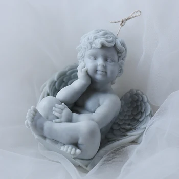 3D angel Candle Pelējuma Aromterapijas Sveces, Ģipša formu Apdares Silikona Sveču Veidnes Bišu vaska svece pelējuma