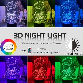 3D Anime 16 Krāsas LED Galda Lampa Touch Tālvadības pults Bērni Mājās Guļamistabā Dekoratīvā Nakts Gaisma Ziemassvētku Dāvanu Touch Tālvadības pults