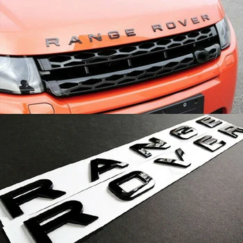 3D Burti ABS Priekšējā Pārsega Emblēma Range Rover Kapuci Vēstules Uzlīmes Land Rover Range Rover(Glossy Black)
