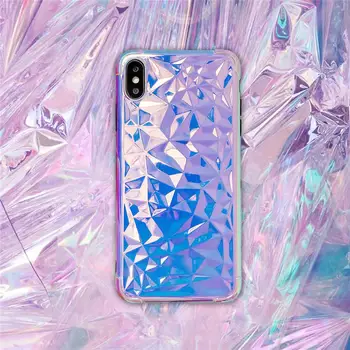 3D Dimanta Spīdīgs Slīpums Krāsains Violeta Spogulis Grūti Tālrunis Lietā par iPhone 12 Mini 11 Pro XS Max XR X 8 7 Plus Aizmugurējo Vāciņu 2020