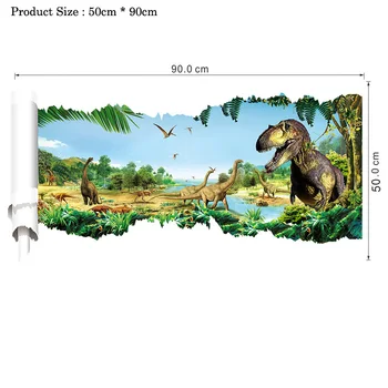 3D Dinozauru Pasauli, sienas uzlīmes bērniem, Bērnu istabas, dzīvojamā istaba fona dekorēšana mājas sienas uzlīmes, uzlīmes tapetes