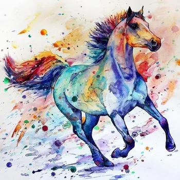 3d diy Dimanta glezna Krustdūrienā komplekts Dimanta Izšuvumi mājas dekoru krāsas zirgu mozaīkas modelis attēlā KBL