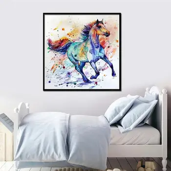 3d diy Dimanta glezna Krustdūrienā komplekts Dimanta Izšuvumi mājas dekoru krāsas zirgu mozaīkas modelis attēlā KBL