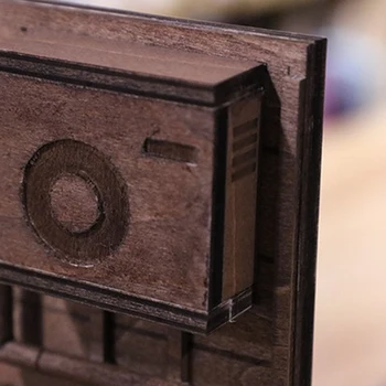3D DIY Iela Aizmugurē Joslu Grāmatu plaukts Koka Samontēti Modelis Grāmatplauktu Mājās, Galda Dekori - B Tipa S/ M