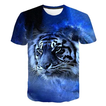 3D Drukas Citiem Dzīvniekiem T krekls Vīriešiem Tiger 3d T-krekls Punk Drukas t Krekli Plus Lieluma Īsām Piedurknēm Vīriešu T DIY Pielāgošana
