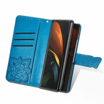 3D Drukas Tauriņš Ādas Etui par Coque Samsung Z 2 Reizes 5G 2020. gadam Flip Case Samsung Galaxy Z Fold2 Maka Segtu SM-F9160 Fundas