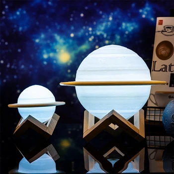 3D Drukāšana Saturns Lampu Mājas Dekorēšana Guļamistaba LED Nakts Gaisma Ar Tālvadības Kontrolieris Bērnu Ziemassvētku Dāvanu Nakts Lampas