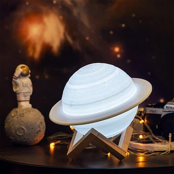 3D Drukāšana Saturns Lampu Mājas Dekorēšana Guļamistaba LED Nakts Gaisma Ar Tālvadības Kontrolieris Bērnu Ziemassvētku Dāvanu Nakts Lampas