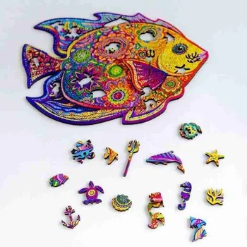3D Dzīvnieku Formas Koka Puzzle Pieaugušajiem Bērniem, Montessori Rotaļlietas Lapsa, Pūce Jigsaw Puzzles Spēle Bērniem, Koka Rotaļlietas Ziemassvētku Dāvanu