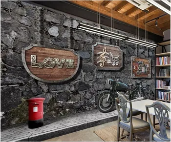 3d foto tapetes custom sienas nostalģisks Retro motociklu bārs fona sienas, mājas dekors dzīvojamā istaba tapetes sienām 3 d