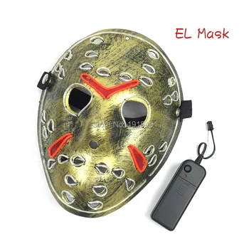 3D Freddy vs Jason Filma Tēma Led Neona Maska Rīcības Attēls EL Gaismas Gaismas Cosplay Killer Masku Halloween Svētku Apgaismojums
