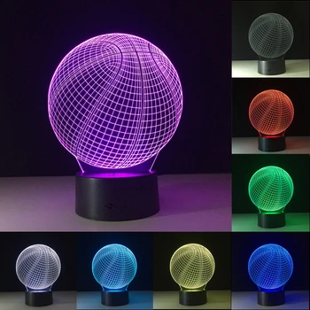 3D Futbols Basketbols Nakts Apgaismojums RGB 7 Krāsas, Tālvadības Jubilejas Dāvanu--Dropshipping Biznesa Prioritāte Sūtīt
