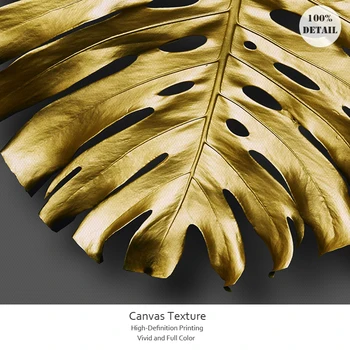 3D Golden Leaf Ziedu Abstraktu Mākslas Plakātu, Peonija Attēlu Dzīves Telpu Dekorēšana Mūsdienu Audekla Sienas Māksla Ainavu Mājas Dekoru