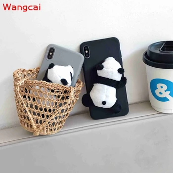 3D Gudrs Plīša Rotaļlieta Panda Case For Samsung Galaxy Note 20 Ultra A71 A51 5G 4G M31 M31S A21S A31 A11 M11Candy Krāsu Silikona Vāciņu