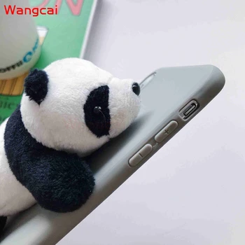 3D Gudrs Plīša Rotaļlieta Panda Case For Samsung Galaxy Note 20 Ultra A71 A51 5G 4G M31 M31S A21S A31 A11 M11Candy Krāsu Silikona Vāciņu